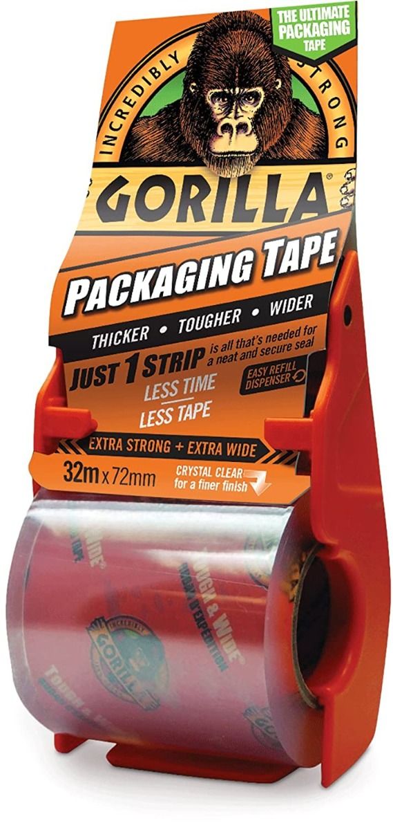 GORILLA Packaging Tape 18m with Dispenser 